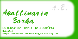 apollinaria borka business card